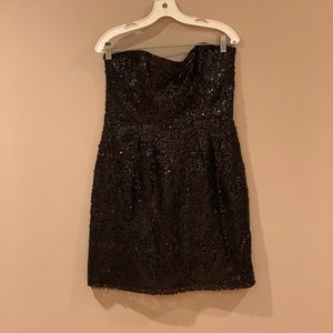 BCBG strapless black sequin dress size 12